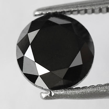 1.72 CT Round Brilliant Cut Black Diamond, Natural Treated Loose Conflict Free Diamond for Bridal Ring