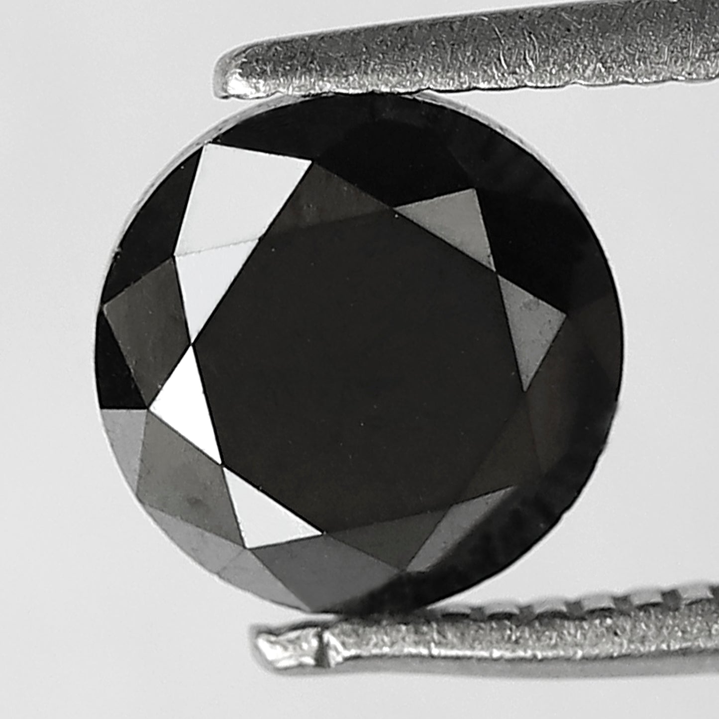 1.72 CT Round Brilliant Cut Black Diamond, Natural Treated Loose Conflict Free Diamond for Bridal Ring