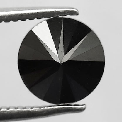 1.72 CT Round Brilliant Cut Black Diamond, Natural Treated Loose Conflict Free Diamond for Bridal Ring