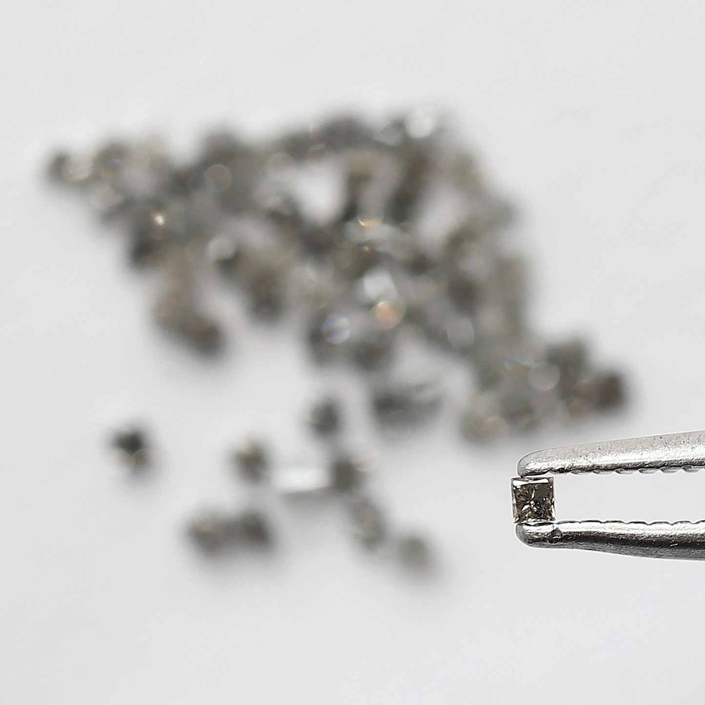 Natural 1.03 Carat Salt and Pepper Diamond Lot Princess Cut, Gray Black 61 Pcs Loose Earth Mined Jewelry Stones