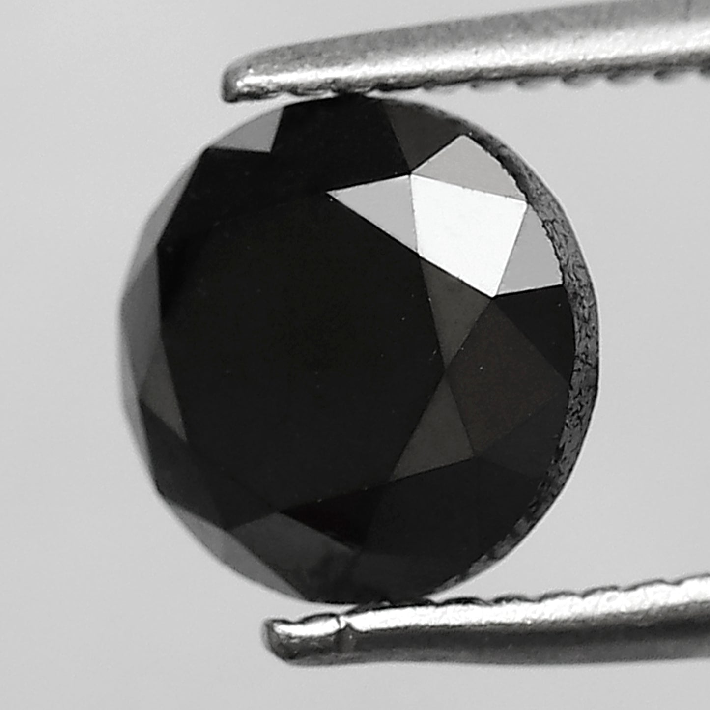 1.72 CT Round Brilliant Cut Black Diamond, Natural Treated Loose Conflict Free Diamond for Bridal Ring