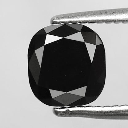 1.55 CT Loose Black Cushion cut Diamond, Natural Treated Ethical Stone for Engagement Ring Making