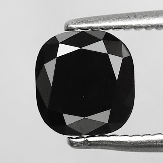 1.55 CT Loose Black Cushion cut Diamond, Natural Treated Ethical Stone for Engagement Ring Making