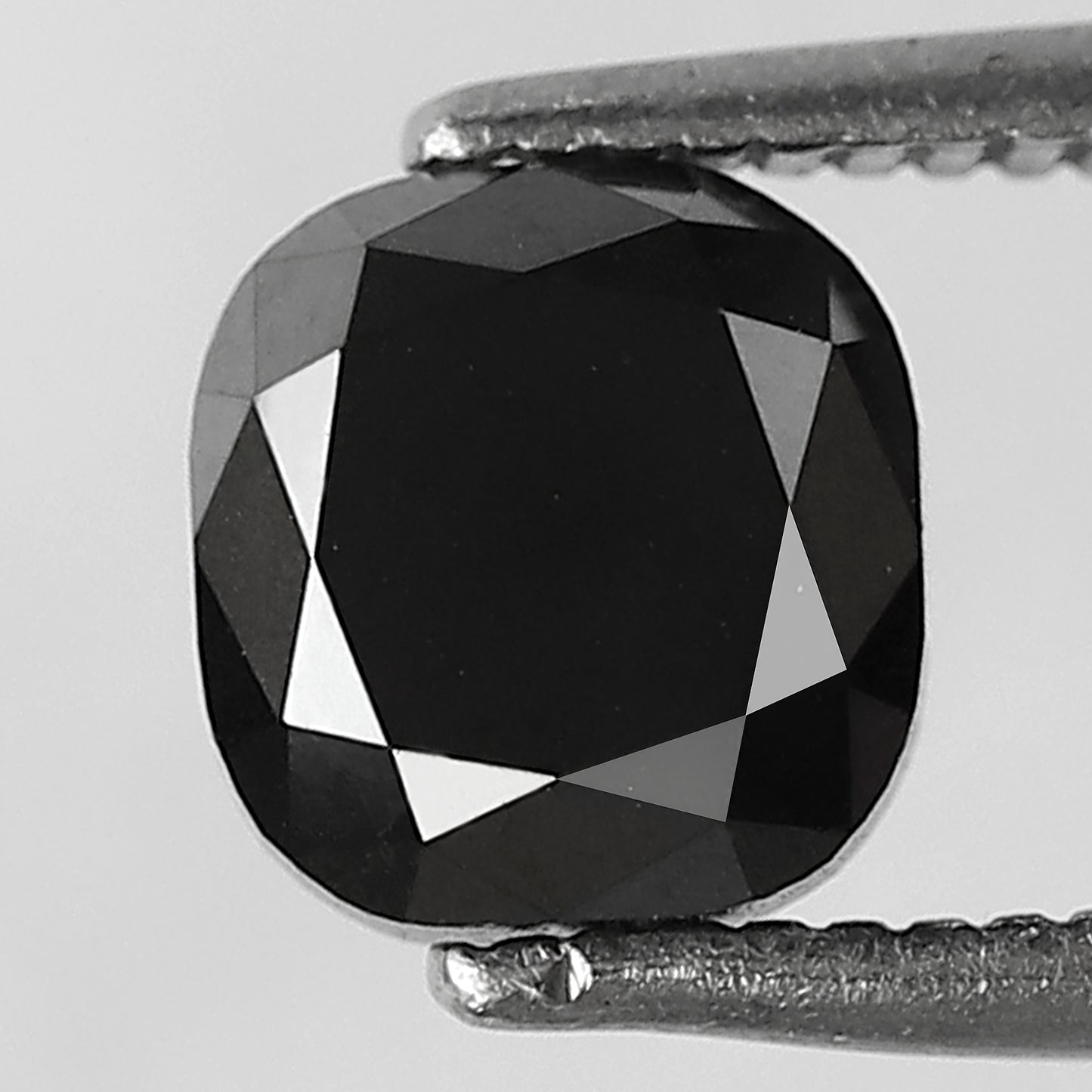 1.55 CT Loose Black Cushion cut Diamond, Natural Treated Ethical Stone for Engagement Ring Making