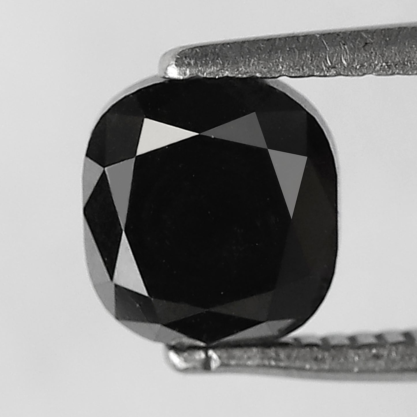 1.55 CT Loose Black Cushion cut Diamond, Natural Treated Ethical Stone for Engagement Ring Making