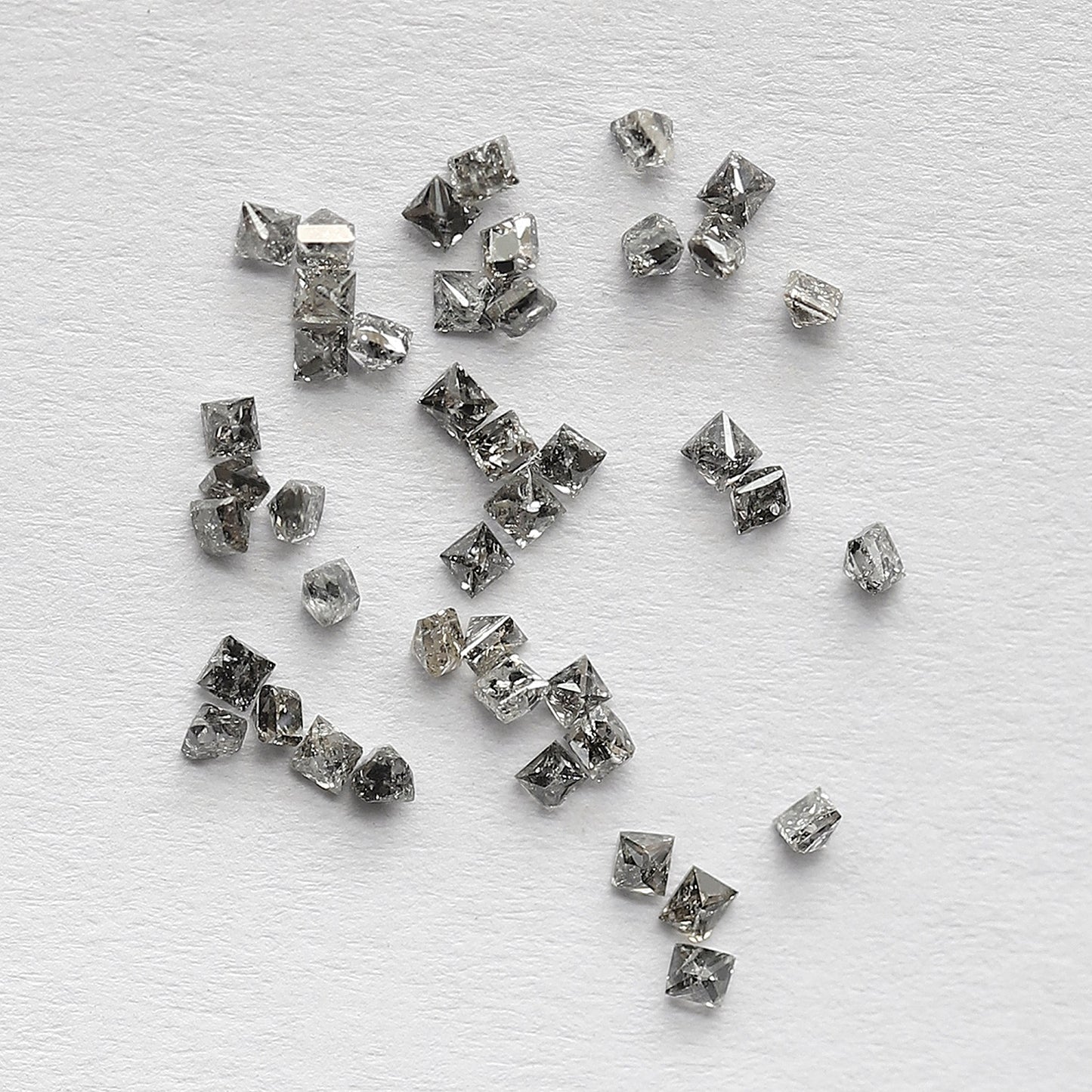 Princess Cut Salt and Pepper Diamond Lot 0.82 CT, Natural Gray Black 43 Pcs Loose Diamonds, Raw Earth Mined Stones for Jewelry