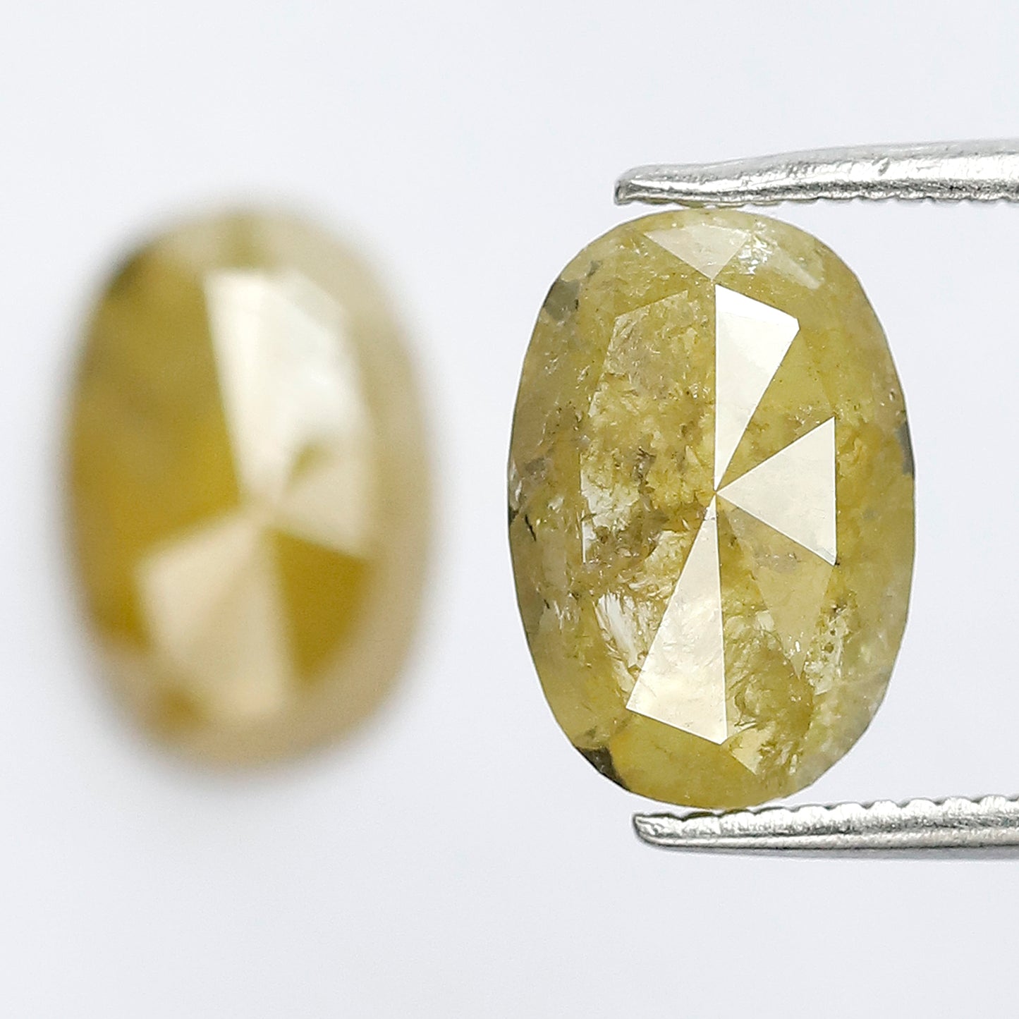 3.26 CT Oval Loose Diamond Pair, Natural Yellowish Earth Mined Rustic Diamonds For Jewelry