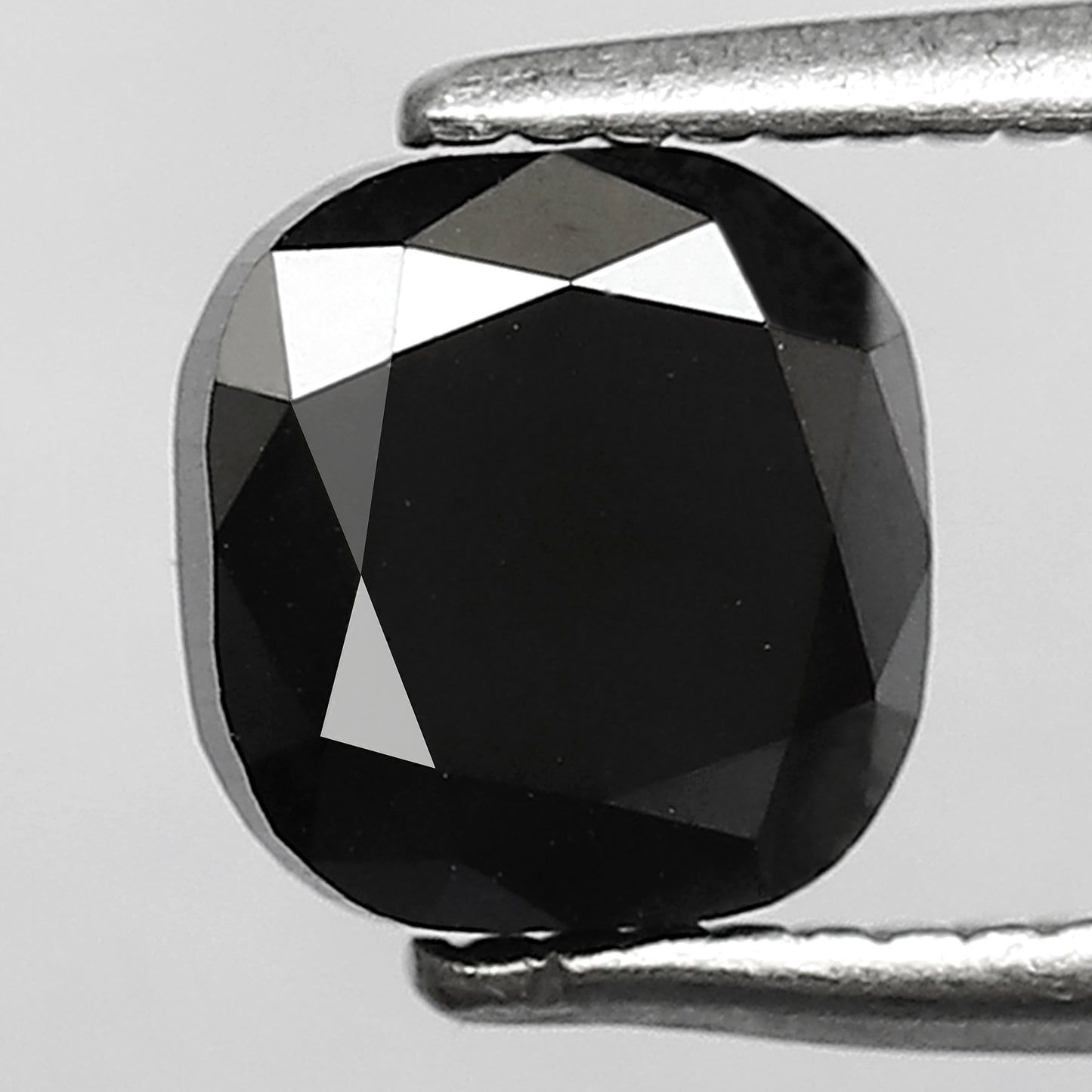 1.55 CT Loose Black Cushion cut Diamond, Natural Treated Ethical Stone for Engagement Ring Making
