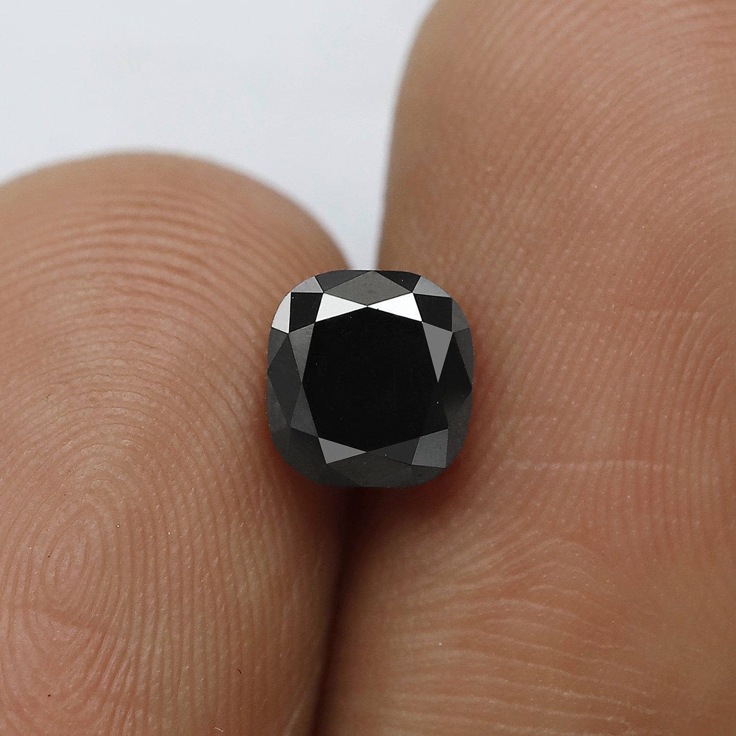 1.55 CT Loose Black Cushion cut Diamond, Natural Treated Ethical Stone for Engagement Ring Making