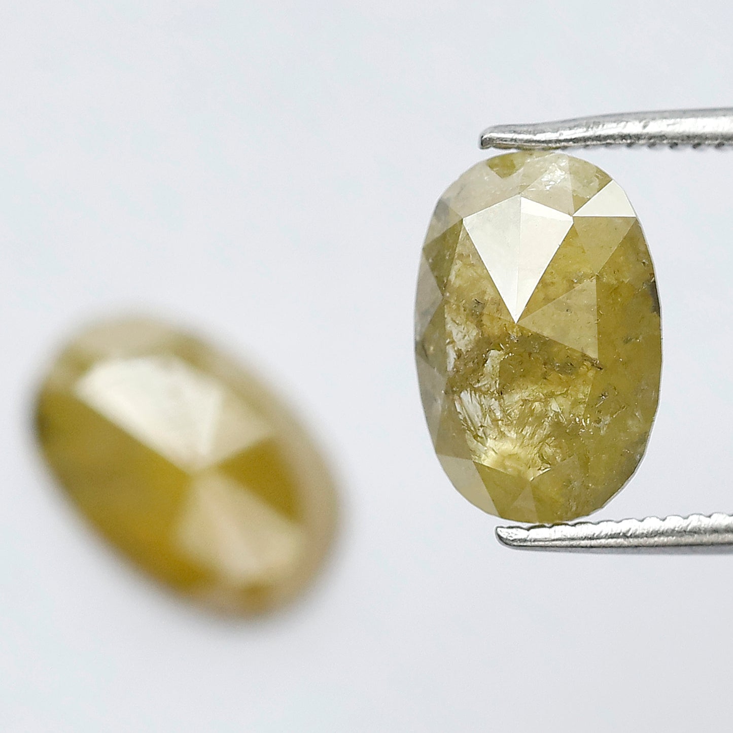 3.26 CT Oval Loose Diamond Pair, Natural Yellowish Earth Mined Rustic Diamonds For Jewelry