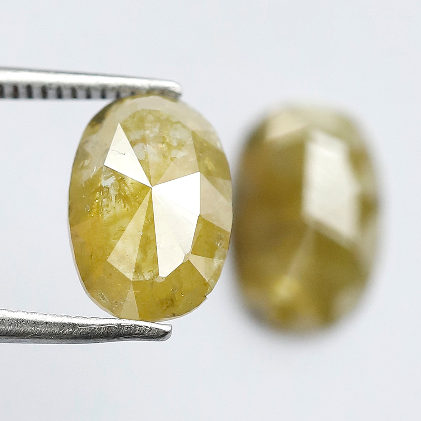 3.26 CT Oval Loose Diamond Pair, Natural Yellowish Earth Mined Rustic Diamonds For Jewelry