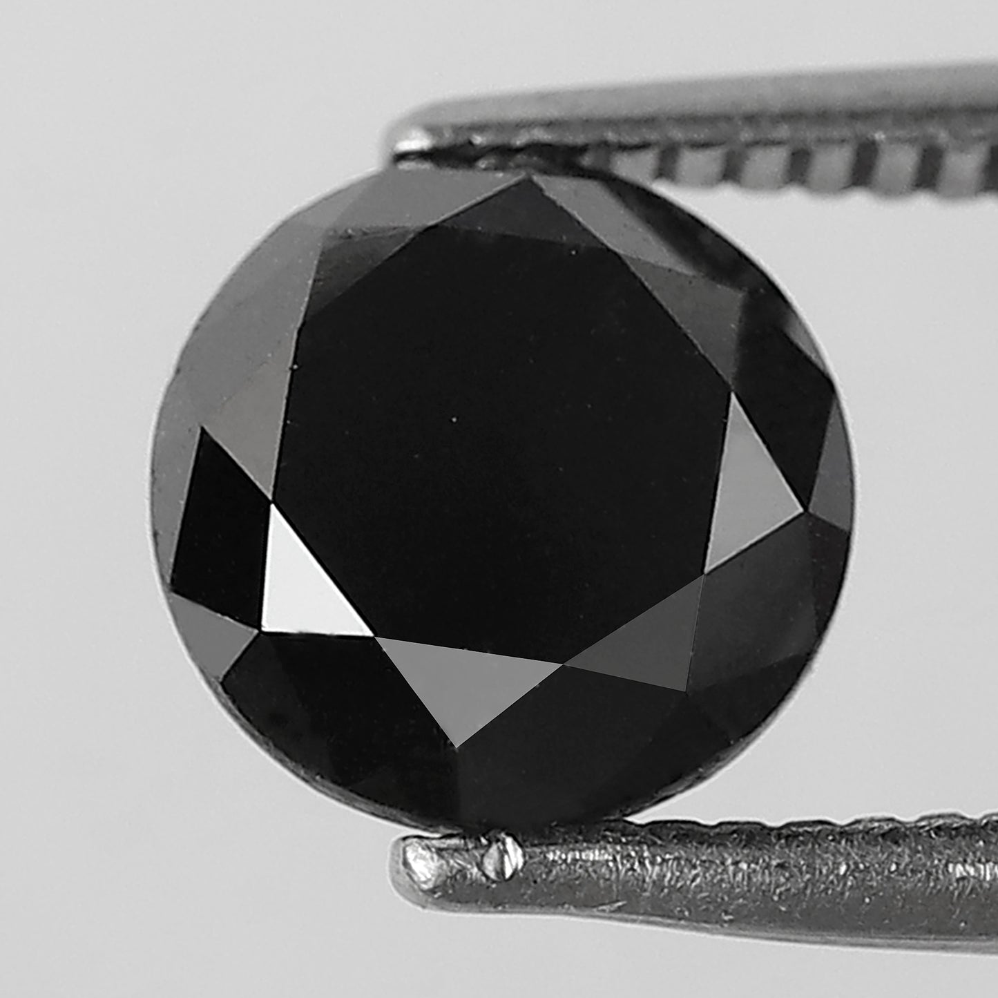 Natural Treated 1.54 CT Round Brilliant Cut Black Diamond, Loose Ethical Diamond for Engagement & Bridal Ring