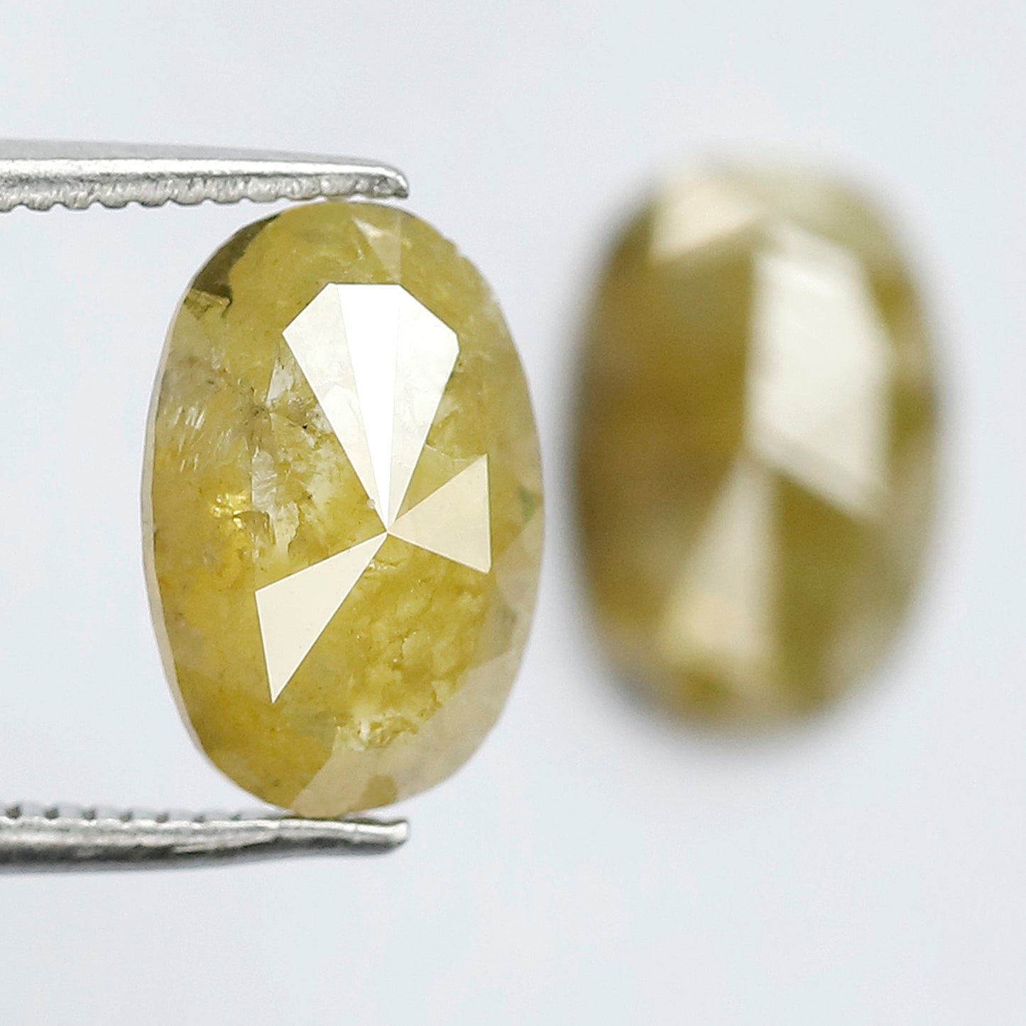 3.26 CT Oval Loose Diamond Pair, Natural Yellowish Earth Mined Rustic Diamonds For Jewelry