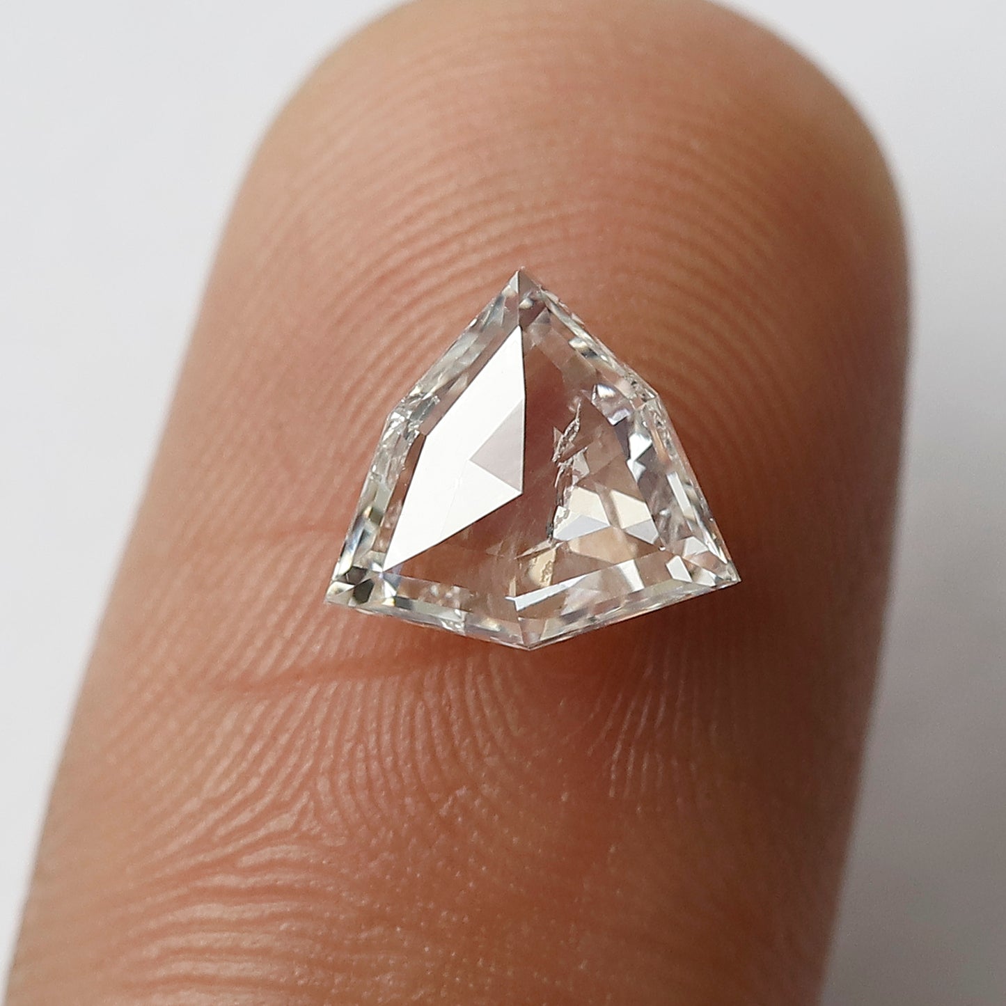 8 MM Long Unique Geometric Shape Diamond 1.19 CT HI Color SI Clarity Loose Natural Conflict Free White Rose Cut Diamond Engagement Ring