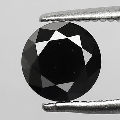 1.21 CT Loose Black Diamond Round Brilliant Cut, Conflict Free Natural Treated Diamond for Custom Wedding Jewelry