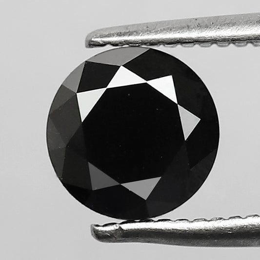 1.21 CT Loose Black Diamond Round Brilliant Cut, Conflict Free Natural Treated Diamond for Custom Wedding Jewelry