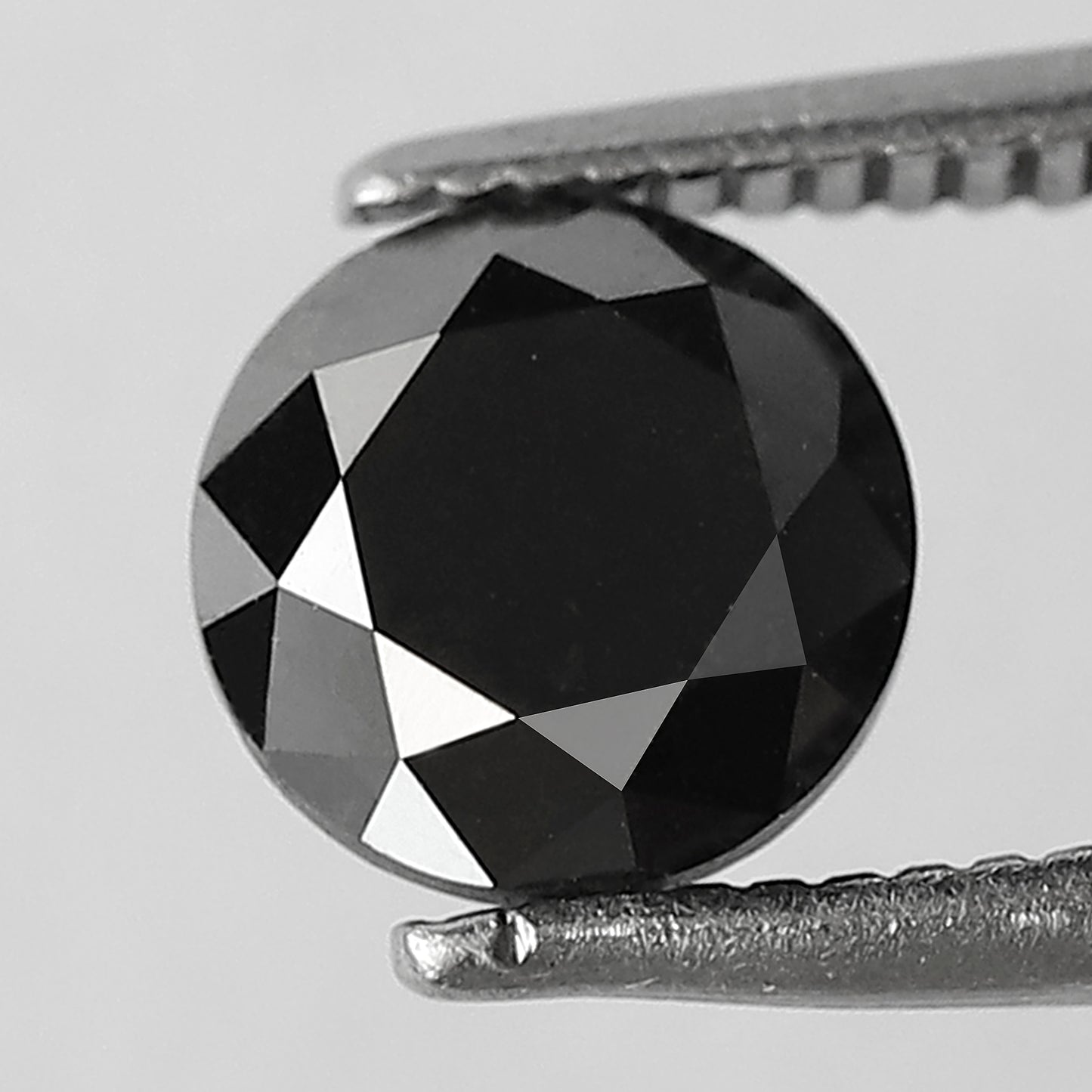 1.21 CT Loose Black Diamond Round Brilliant Cut, Conflict Free Natural Treated Diamond for Custom Wedding Jewelry
