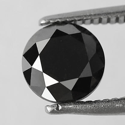 1.21 CT Loose Black Diamond Round Brilliant Cut, Conflict Free Natural Treated Diamond for Custom Wedding Jewelry