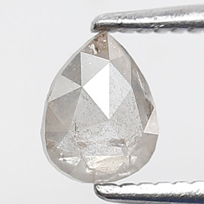 0.45 Ct Pear Shape Salt and Pepper Diamond 5 MM Natural Loose Misty White Color Diamond