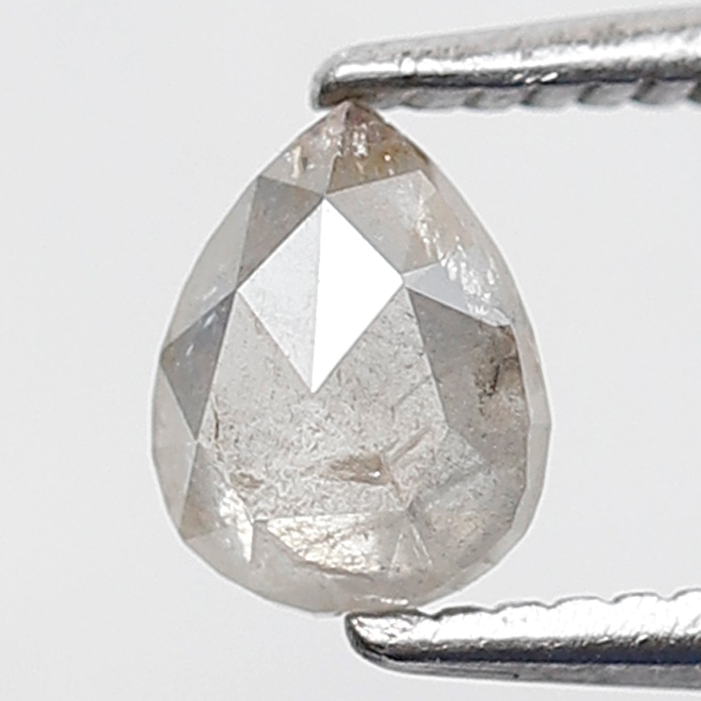 0.45 Ct Pear Shape Salt and Pepper Diamond 5 MM Natural Loose Misty White Color Diamond