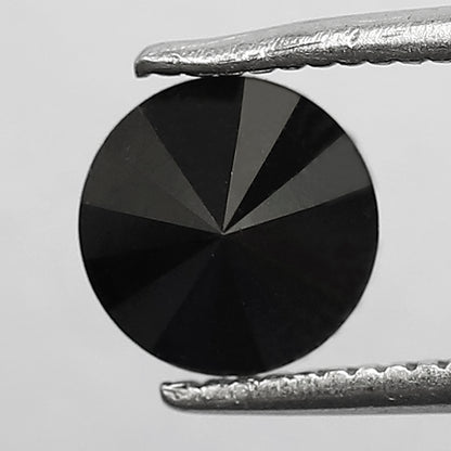1.21 CT Loose Black Diamond Round Brilliant Cut, Conflict Free Natural Treated Diamond for Custom Wedding Jewelry