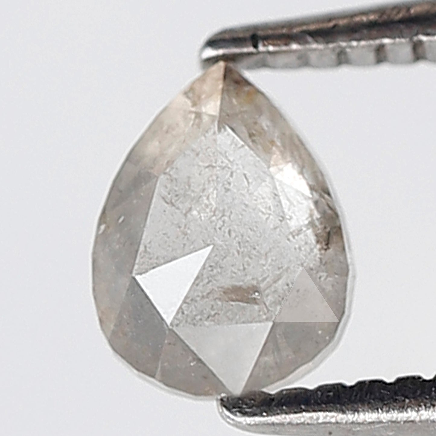 0.45 Ct Pear Shape Salt and Pepper Diamond 5 MM Natural Loose Misty White Color Diamond