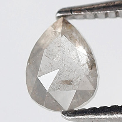 0.45 Ct Pear Shape Salt and Pepper Diamond 5 MM Natural Loose Misty White Color Diamond