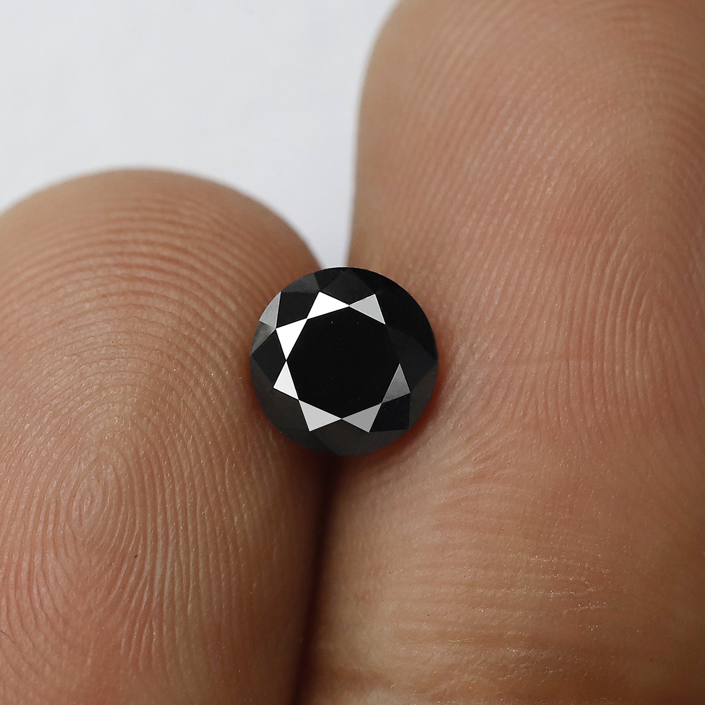 1.21 CT Loose Black Diamond Round Brilliant Cut, Conflict Free Natural Treated Diamond for Custom Wedding Jewelry