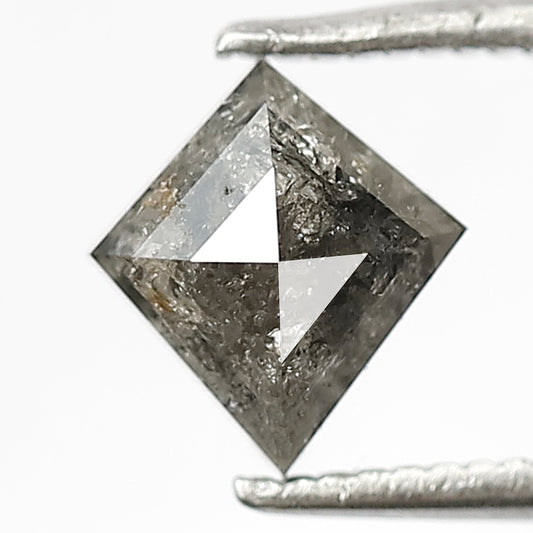 0.95 CT Kite Shape Salt and Pepper Diamond, Natural Gray Black Ethical Loose Diamond for Pendant, Ring and Band Jewelry