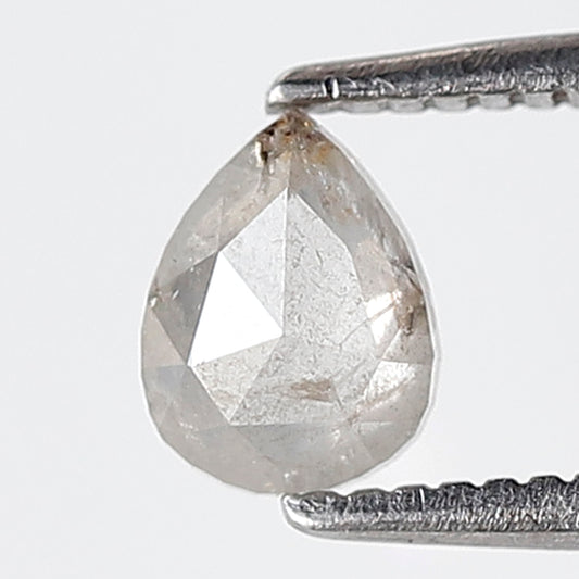 0.45 Ct Pear Shape Salt and Pepper Diamond 5 MM Natural Loose Misty White Color Diamond