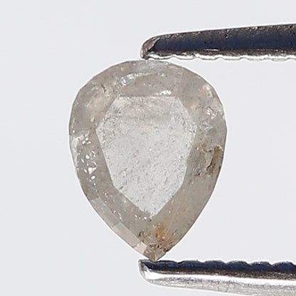 0.45 Ct Pear Shape Salt and Pepper Diamond 5 MM Natural Loose Misty White Color Diamond