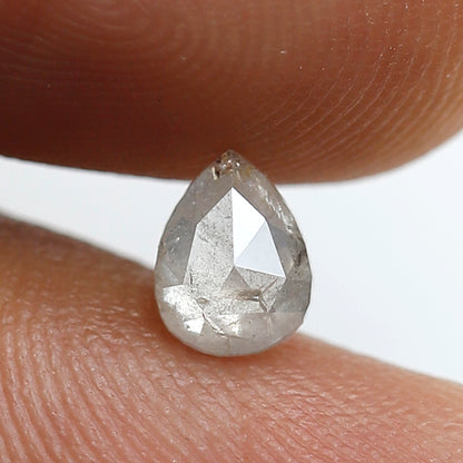 0.45 Ct Pear Shape Salt and Pepper Diamond 5 MM Natural Loose Misty White Color Diamond