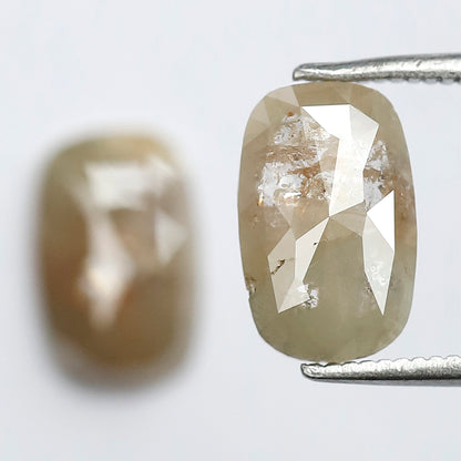 3.45 Carat Oval Cut Rustic Diamonds Pair, Peach Gray Natural Loose Diamonds, Earth Mined Stones for Earrings & Rings