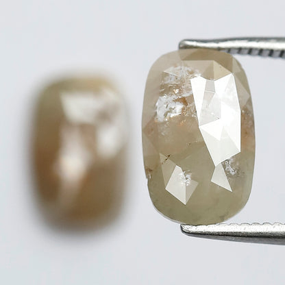 3.45 Carat Oval Cut Rustic Diamonds Pair, Peach Gray Natural Loose Diamonds, Earth Mined Stones for Earrings & Rings