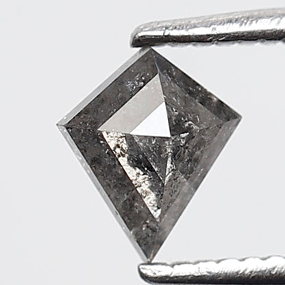 0.52 Ct Kite Shape Salt and Pepper Diamond 6 mm Natural Loose Grey Black Color Diamond