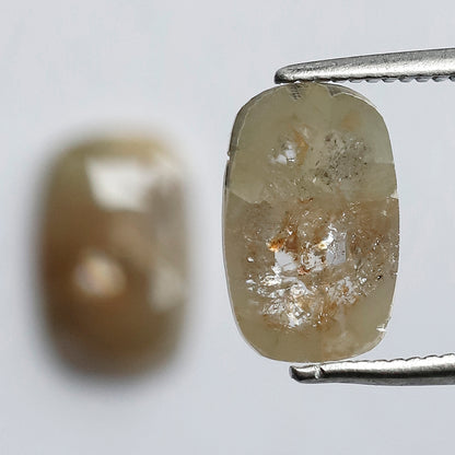3.45 Carat Oval Cut Rustic Diamonds Pair, Peach Gray Natural Loose Diamonds, Earth Mined Stones for Earrings & Rings