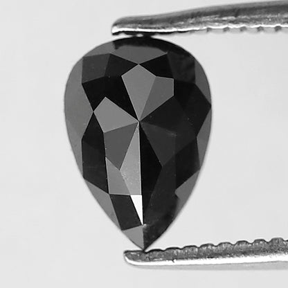 1.23 CT Pear Shape Loose Conflict Free Diamond, Natural Black Earth Mined Diamond For Birthday Ring Gift
