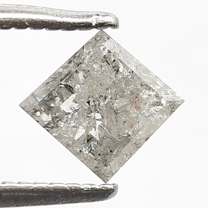 0.70 CT, 6.10 MM Natural Gray Black Kite Shape Earth Mined Salt and Pepper Diamond For Engagement Ring