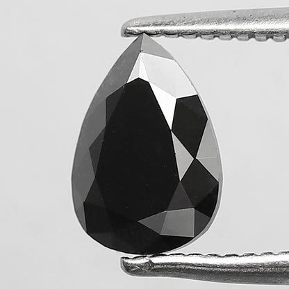 1.23 CT Pear Shape Loose Conflict Free Diamond, Natural Black Earth Mined Diamond For Birthday Ring Gift