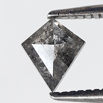 0.52 Ct Kite Shape Salt and Pepper Diamond 6 mm Natural Loose Grey Black Color Diamond