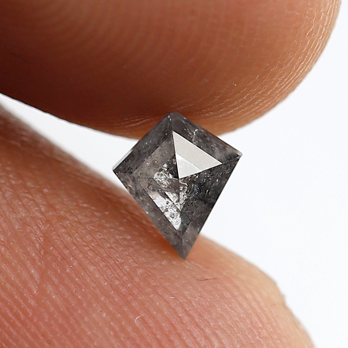 0.52 Ct Kite Shape Salt and Pepper Diamond 6 mm Natural Loose Grey Black Color Diamond