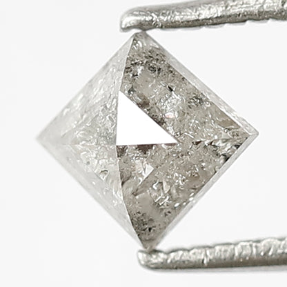 0.70 CT, 6.10 MM Natural Gray Black Kite Shape Earth Mined Salt and Pepper Diamond For Engagement Ring