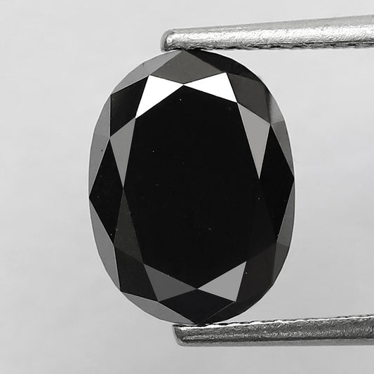 2.94 CT Oval Shape Heated Black Color Diamond, Loose Opaque Diamond, AAA Good Quality Diamond