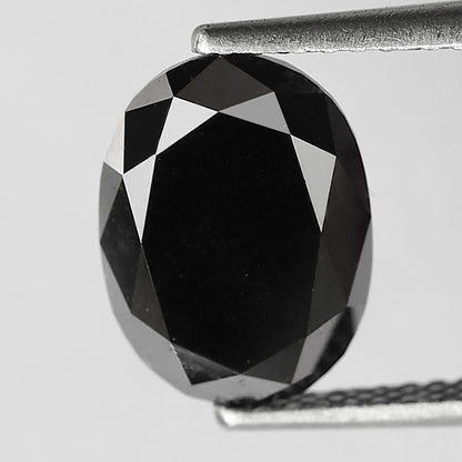 2.94 CT Oval Shape Heated Black Color Diamond, Loose Opaque Diamond, AAA Good Quality Diamond