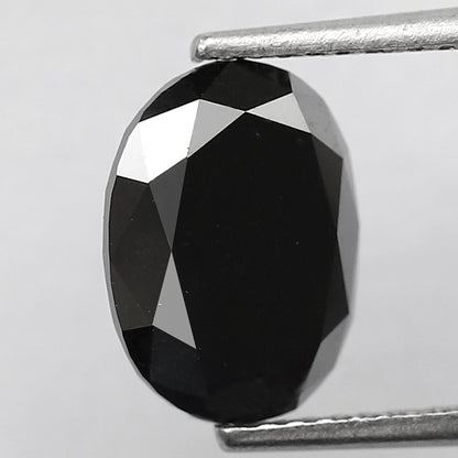 2.94 CT Oval Shape Heated Black Color Diamond, Loose Opaque Diamond, AAA Good Quality Diamond