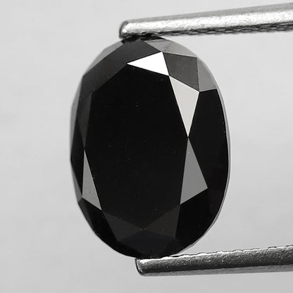 2.94 CT Oval Shape Heated Black Color Diamond, Loose Opaque Diamond, AAA Good Quality Diamond