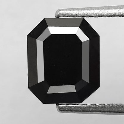 Natural Treated 2.54 CT Black Diamond Emerald Cut, 8.00 mm Loose Ethical Stone for Custom Anniversary Ring