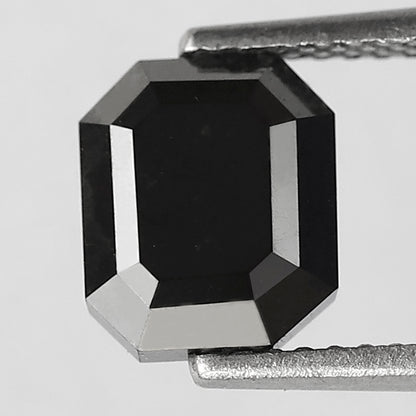 Natural Treated 2.54 CT Black Diamond Emerald Cut, 8.00 mm Loose Ethical Stone for Custom Anniversary Ring