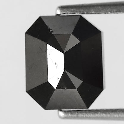 Natural Treated 2.54 CT Black Diamond Emerald Cut, 8.00 mm Loose Ethical Stone for Custom Anniversary Ring