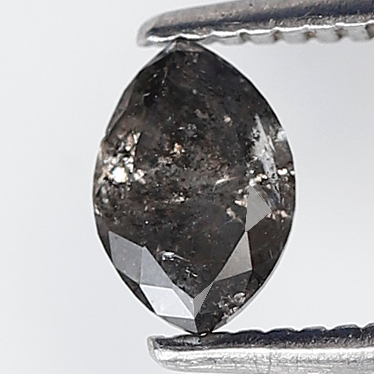 0.37 Ct Marquise Shape Salt and Pepper Diamond 6 MM Loose Natural Gray Black Color Diamond